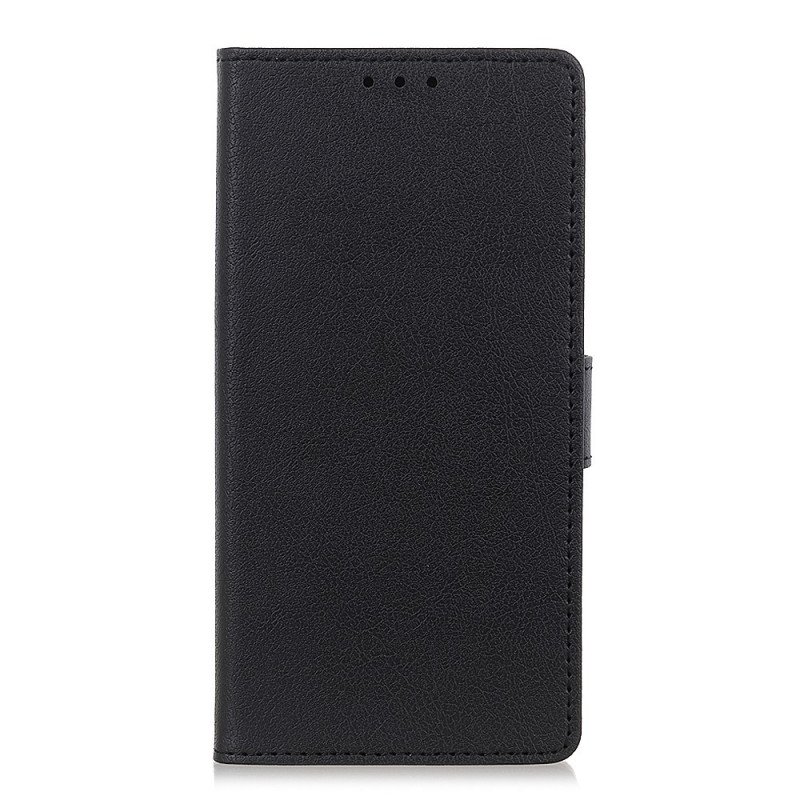 Etui Folio do Oppo A74 4G Prosty Efekt Błyszczącej Skóry